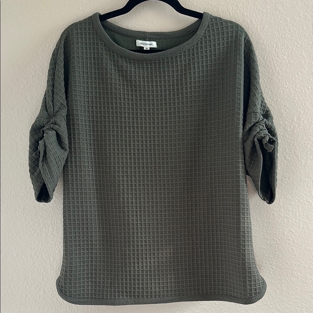 Max Studio Waffle Knit Top